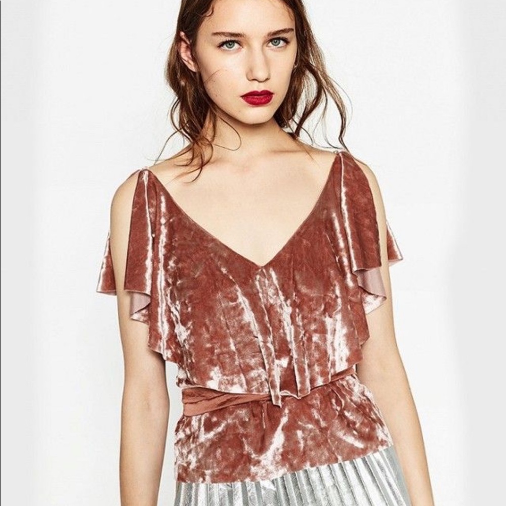 Zara velvet top